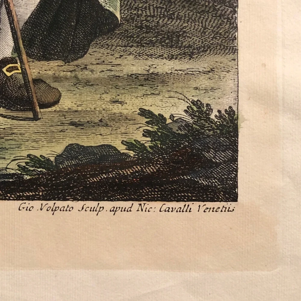 I Burattini - Vintage Hand Colored Engraving